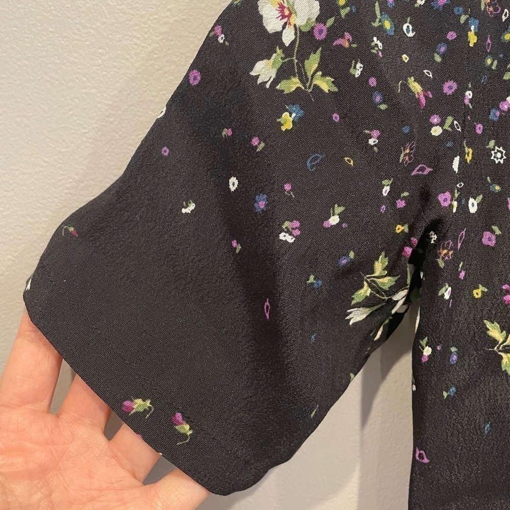 NWT Jack Wills Black Floral Short Sleeve Dress Size 4 - Picture 6 of 10